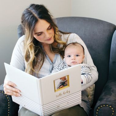 Pearhead Hello Baby Book in Grey. View a larger version of this product image.