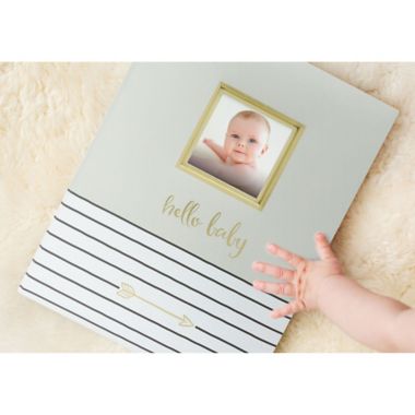Pearhead Hello Baby Book in Grey. View a larger version of this product image.