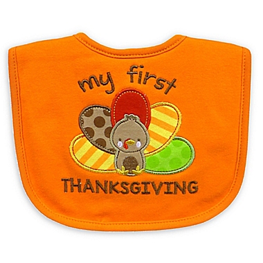 Neat Solutions &quot;My 1st Thanksgiving&quot; Bib in Orange. View a larger version of this product image.