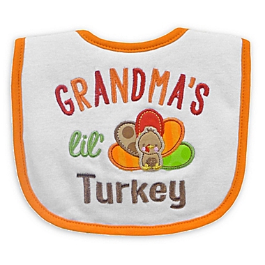 Neat Solutions &quot;Grandma&#39;s Lil&#39; Turkey&quot; Bib in White. View a larger version of this product image.