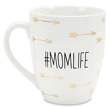 Pearhead #Momlife Mug in White/Gold. View a larger version of this product image.