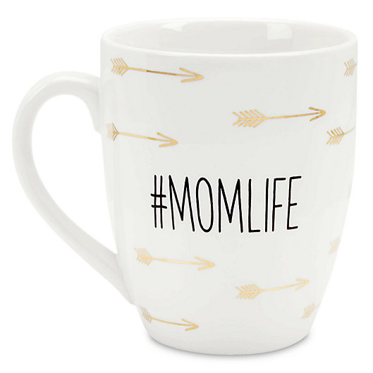 Alternate image 1 for Pearhead #Momlife Mug in White/Gold