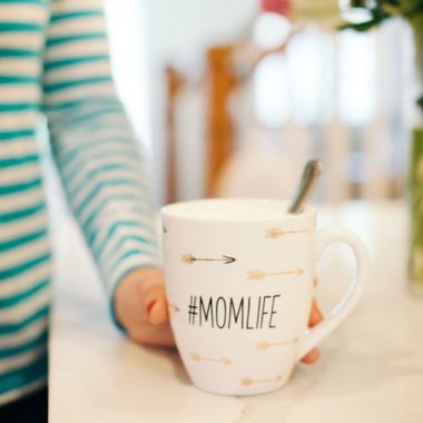 Pearhead #Momlife Mug in White/Gold. View a larger version of this product image.