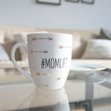 Pearhead #Momlife Mug in White/Gold. View a larger version of this product image.