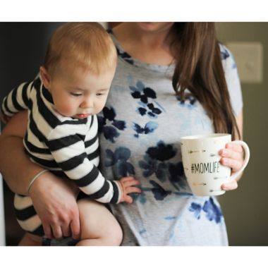 Pearhead #Momlife Mug in White/Gold. View a larger version of this product image.