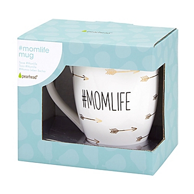 Pearhead #Momlife Mug in White/Gold. View a larger version of this product image.