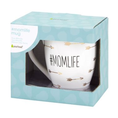 Pearhead #Momlife Mug in White/Gold. View a larger version of this product image.