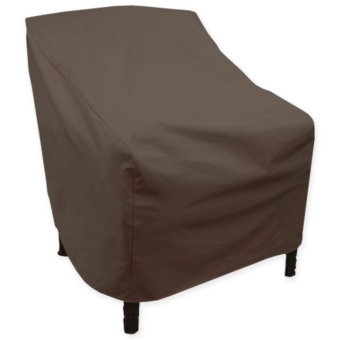 Canvas High-Back Patio Chair Cover in Dark Brown/Black ...
