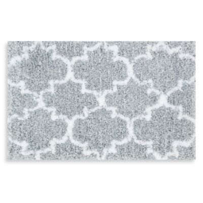 grey patterned bath mat