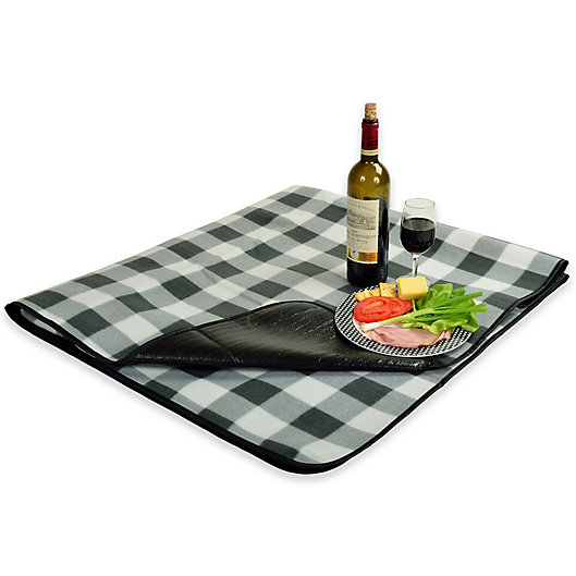 Alternate image 1 for Picnic at Ascot Waterproof Outdoor Picnic Blanket in Charcoal Plaid