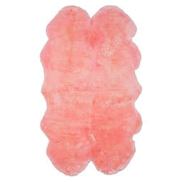 Safavieh Sheepskin 3-Foot 7-Inch x 5-Foot 11-Inch Area Rug in Pink