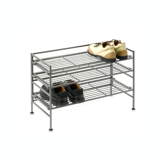 3 Tier Iron Stackable Shoe Rack Bed Bath Beyond