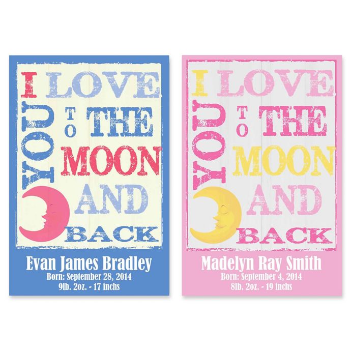 Courtside Market I Love You To The Moon And Back Canvas Wall Art Buybuy Baby