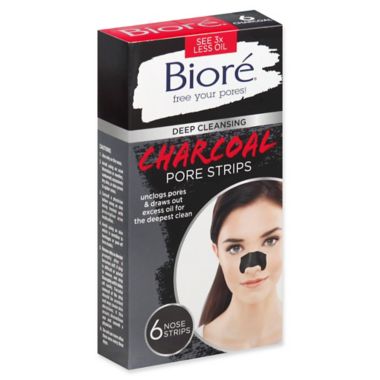 Biore&reg; 6-Count Charcoal Nose Strips. View a larger version of this product image.