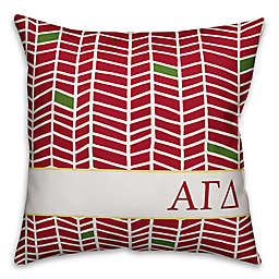 Designs Direct Sorority Alpha Gamma Delta Chevron Square Throw Pillow in Red