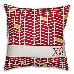 Designs Direct Sorority Chi Omega Chevron Square Throw Pillow in Red