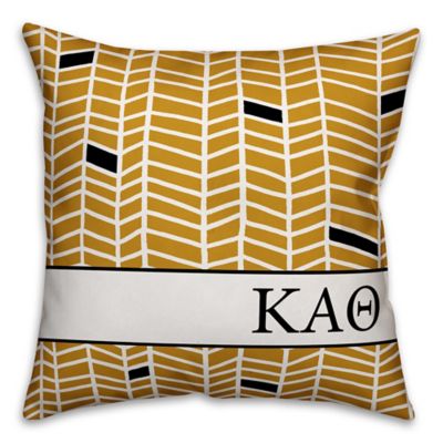 Designs Direct Sorority Kappa Alpha Theta Chevron Square Throw Pillow in Yellow