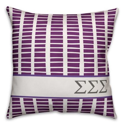 Designs Direct Sigma Sigma Sigma Greek Sorority 18-Inch Square Throw Pillow in Purple