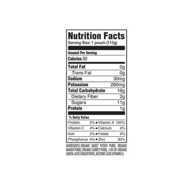 Happy Baby&trade; 4 oz. Stage 2 Organic Baby Food with Sweet Potatoes, Mangos, and Carrots. View a larger version of this product image.