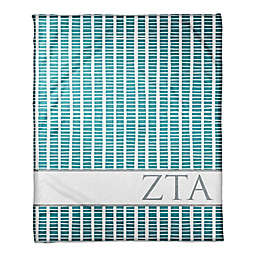 Designs Direct Zeta Tau Alpha Squares Throw Blanket in Teal
