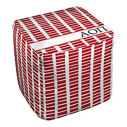 Designs Direct Alpha Omicron Pi Squares Ottoman in Red