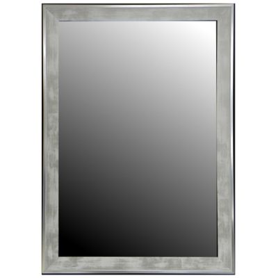 Hitchcock-Butterfield Scratched Silver Profile 16-Inch x 34-Inch Bevel Wall Mirror in White Wash