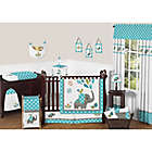 Alternate image 0 for Sweet Jojo Designs Mod Elephant 11-Piece Crib Bedding Set in Turquoise/White