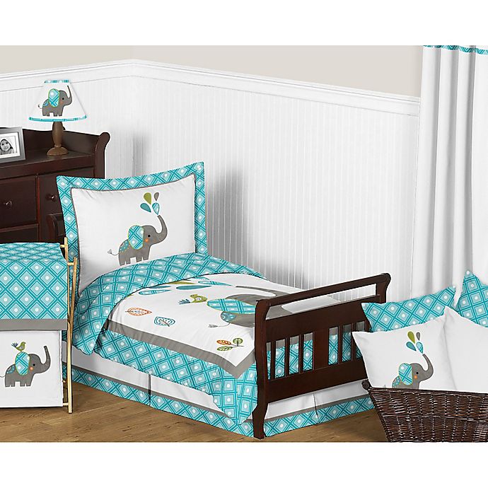 Alternate image 1 for Sweet Jojo Designs Mod Elephant Toddler Bedding Collection