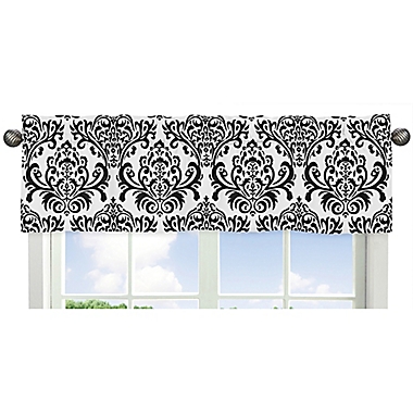 Sweet Jojo Designs Sloane Damask Window Valance in Black/White. View a larger version of this product image.