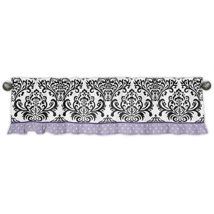 Sweet Jojo Designs Sloane Damask Dot Window Valance In Purple