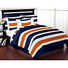 Alternate image 0 for Sweet Jojo Designs Navy and Orange Stripe 3-Piece Full/Queen Comforter Set