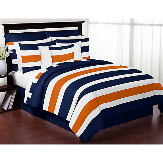 Window Valance Curtain For Sweet Jojo Design Orange Navy Arrow Print Bedding Set 