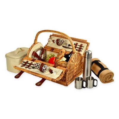 Picnic At Ascot Sussex Picnic Basket for 2 with Blanket and Coffee Set