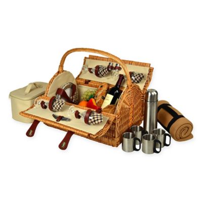 Picnic at Ascot Yorkshire Picnic Basket for 4 with Coffee Service and