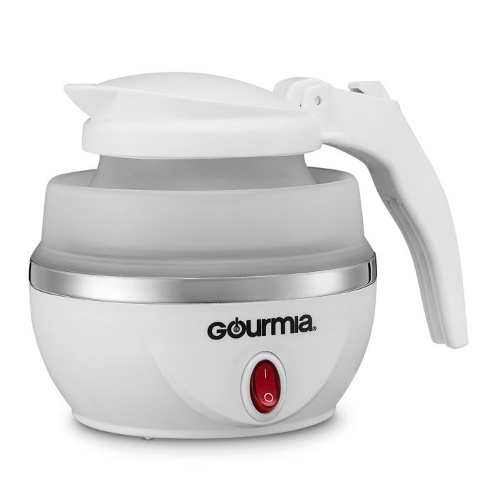 Gourmia® Folding Travel Electric Kettle in White Bed Bath and Beyond