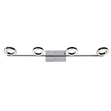 Varaluz&reg; Halo 4-Light Wall Mount LED Vanity Light in Polished Chrome. View a larger version of this product image.
