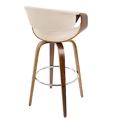 LumiSource&reg; Mid-Century Modern Curvini Bar Stools in Cream (Set of 2). View a larger version of this product image.