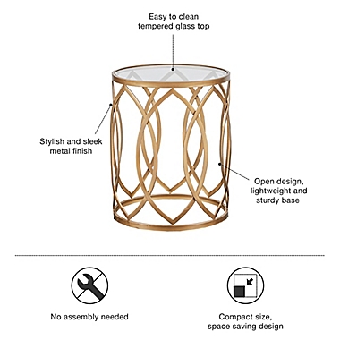 Madison Park Arlo Accent Table in Gold. View a larger version of this product image.