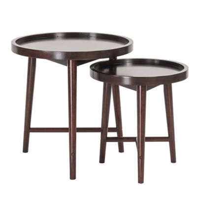 Madison Park Intersect Nesting Tables in Ebony (Set of 2)