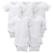 Gerber ONESIES&reg; Brand Preemie 5-Pack Short Sleeve Bodysuits in White