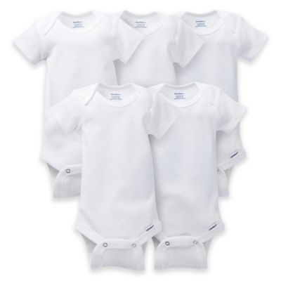 Gerber ONESIES&reg; Brand Newborn 5-Pack Short Sleeve Bodysuits in White