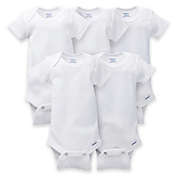 Gerber ONESIES&reg; Brand Newborn 5-Pack Short Sleeve Bodysuits in White