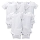 Alternate image 0 for Gerber ONESIES&reg; Brand Size 6-9M 5-Pack Short Sleeve Bodysuits in White