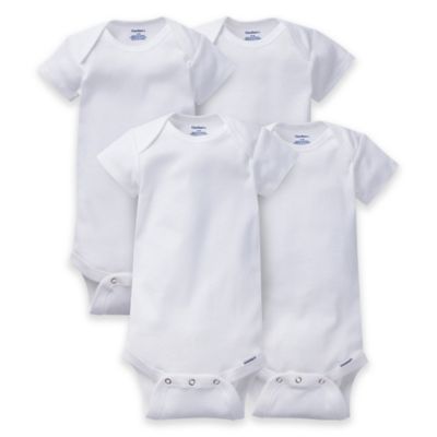 aanvulling mild credit Gerber ONESIES® Brand Size 18M 4-Pack Short Sleeve Bodysuits in White | Bed  Bath & Beyond
