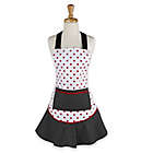Alternate image 0 for Adult Polka Dot Apron in Black with Ruffle Trim