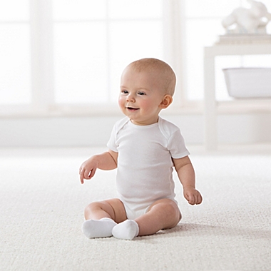 Gerber&reg; Size 0-3M 6-Pack Terry Socks in White. View a larger version of this product image.