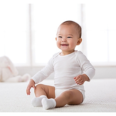 Gerber&reg; Size 0-3M 6-Pack Terry Socks in White. View a larger version of this product image.