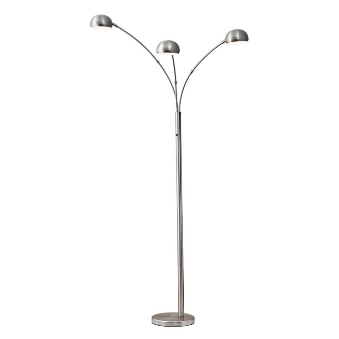 Adesso Domino Arc Satin Steel Finish Floor Lamp Bed Bath Beyond