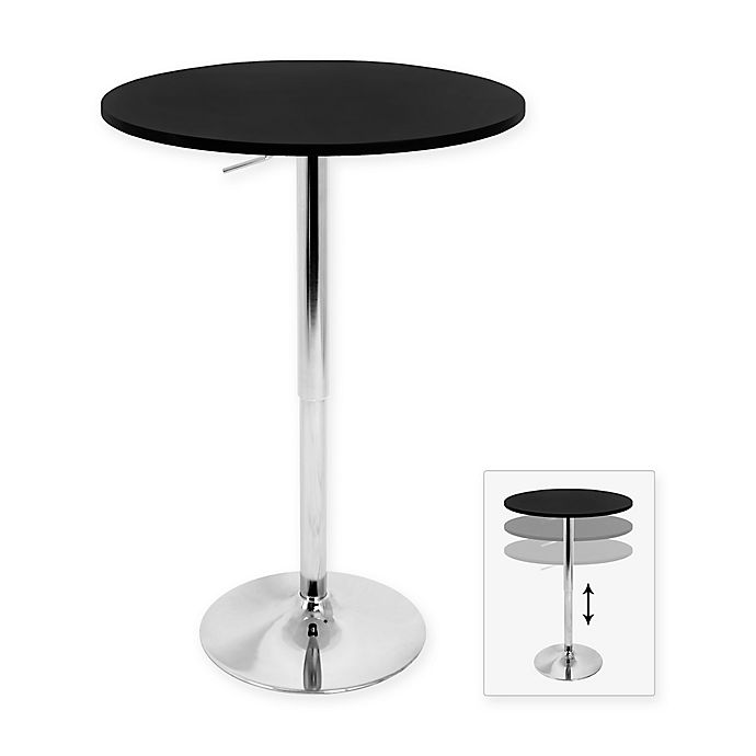 Elia 27 Inch Round Bar Table, Black Round Pub Table