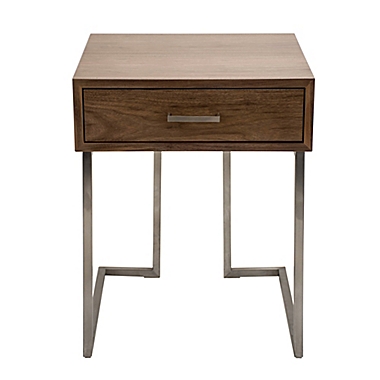 LumiSource&reg; Roman Contemporary End Table in Walnut. View a larger version of this product image.